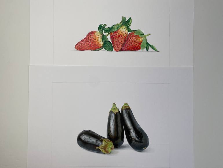 Original Photorealism Still Life Drawing by Marie-Noëlle Erasmus
