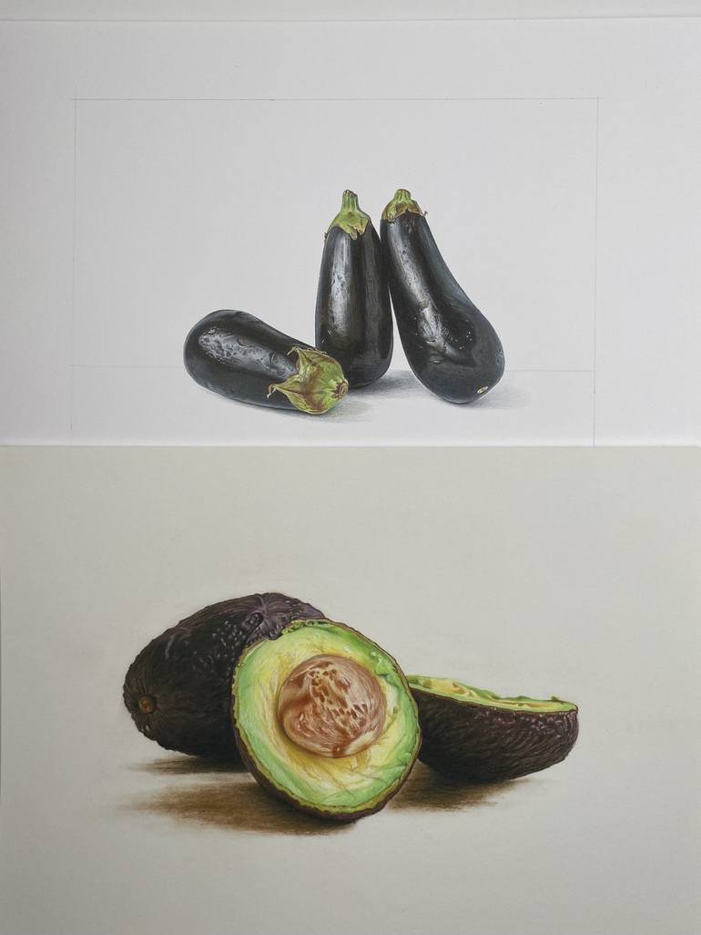 Original Photorealism Still Life Drawing by Marie-Noëlle Erasmus