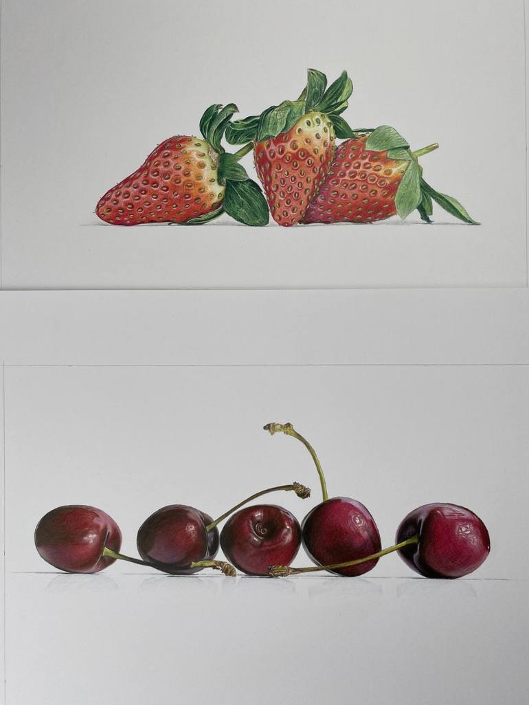 Original Photorealism Still Life Drawing by Marie-Noëlle Erasmus