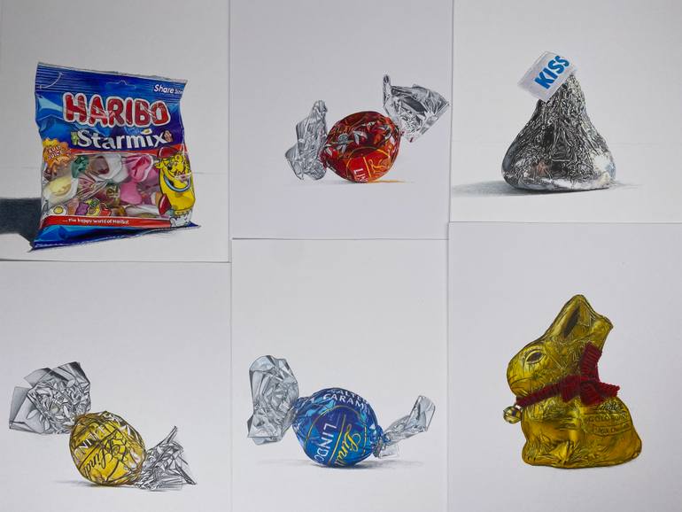 Original Photorealism Food & Drink Drawing by Marie-Noëlle Erasmus