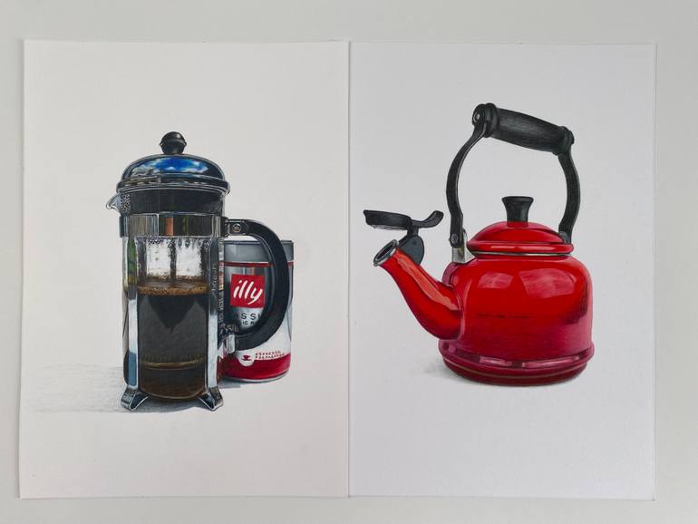 Original Photorealism Food & Drink Drawing by Marie-Noëlle Erasmus