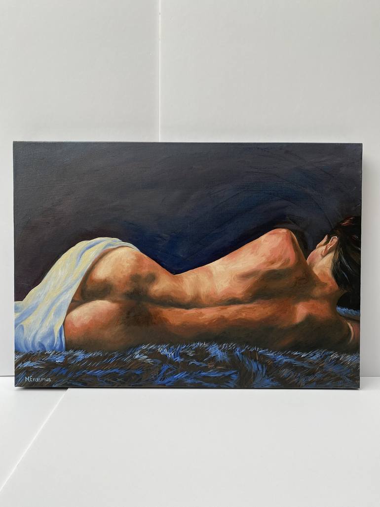 Original Fine Art Nude Painting by Marie-Noëlle Erasmus