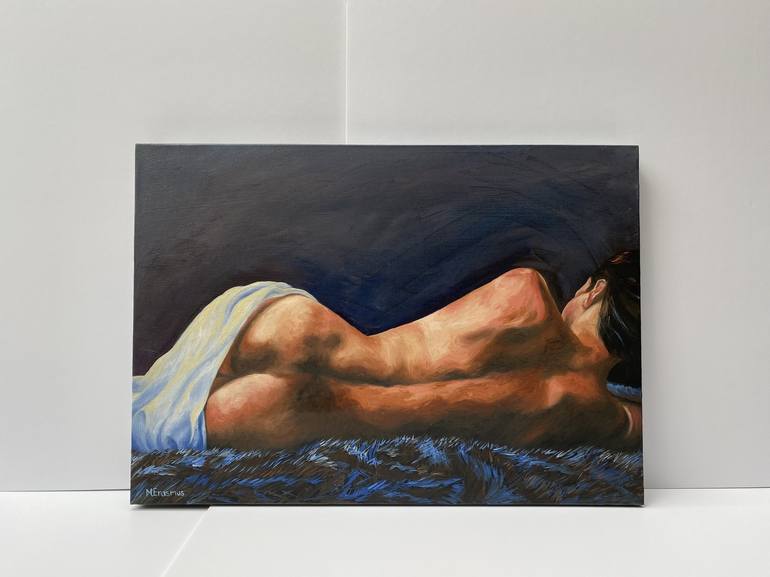 Original Fine Art Nude Painting by Marie-Noëlle Erasmus