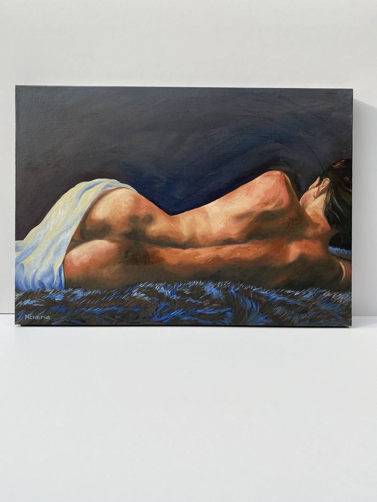 Original Fine Art Nude Painting by Marie-Noëlle Erasmus