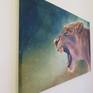An original painting of a lioness roaring in the rain, in the Kruger National Park. As soon as I saw the original photo of this lioness - particularly the power & energy she radiated - I simply had to paint it! In the reference photo, the lioness appeared to have a damaged lower canine tooth, which I have reproduced in this painting, for the sake of authenticity. £70, from the sale of this painting, was donated to the Rhino Pride Foundation (a rhino sanctuary in South Africa).