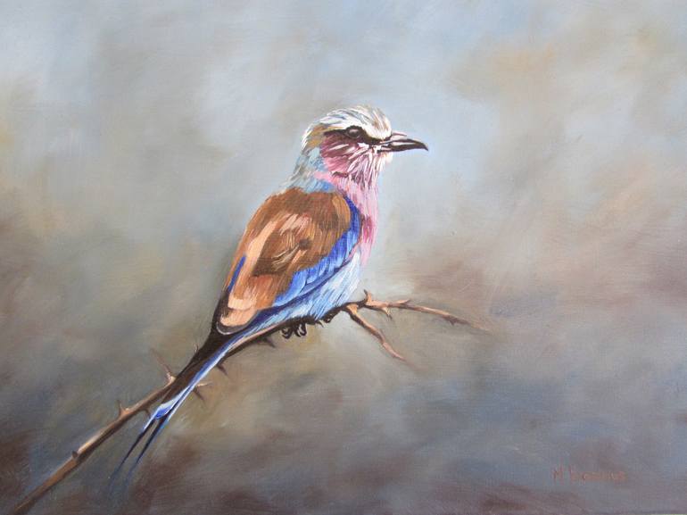 lilac breasted roller painting