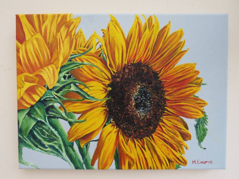 Original Fine Art Floral Painting by Marie-Noëlle Erasmus