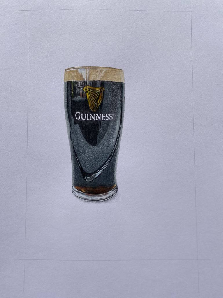 Guinness Drawing Drawing by Marie-Noëlle Erasmus | Saatchi Art