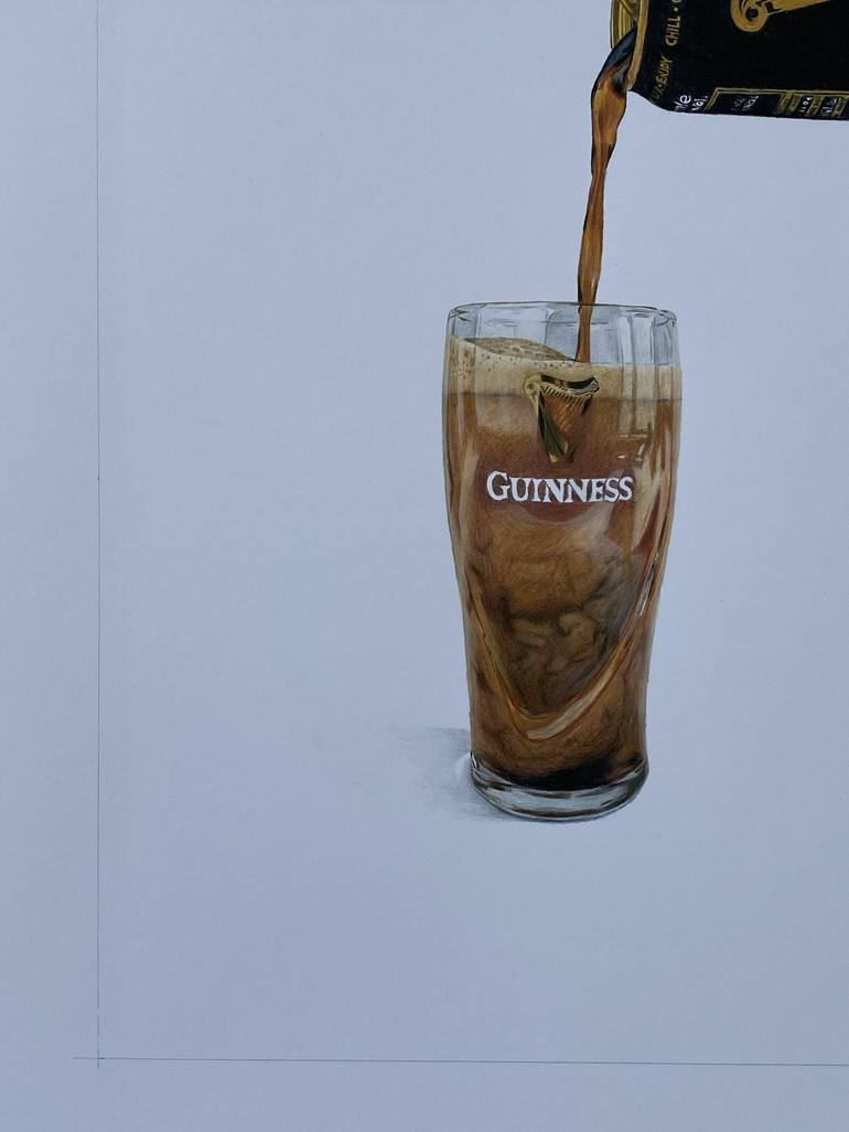 Pouring Guinness drawing Drawing by Marie-Noëlle Erasmus | Saatchi Art