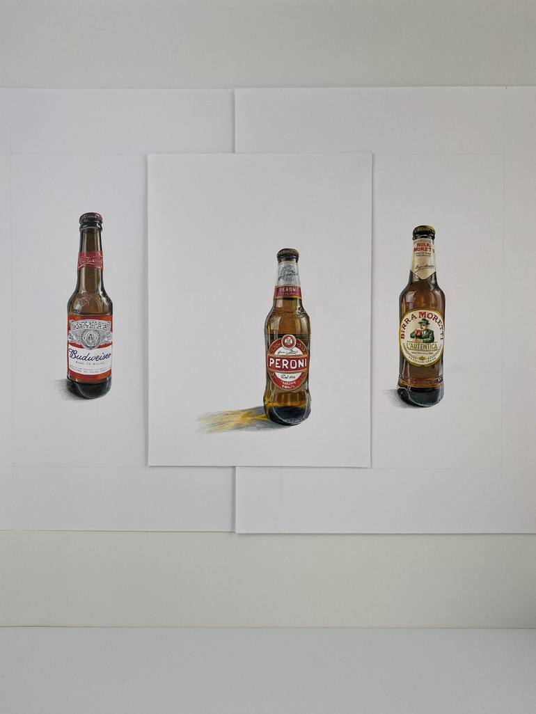 Peroni Beer Drawing Drawing By Marie Noëlle Erasmus Saatchi Art