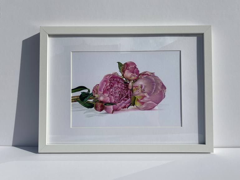 Original Photorealism Floral Drawing by Marie-Noëlle Erasmus