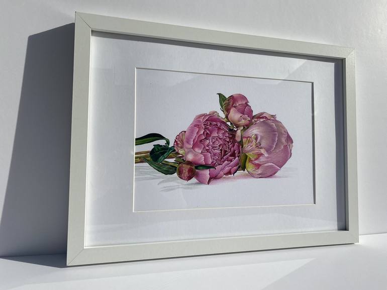 Original Photorealism Floral Drawing by Marie-Noëlle Erasmus