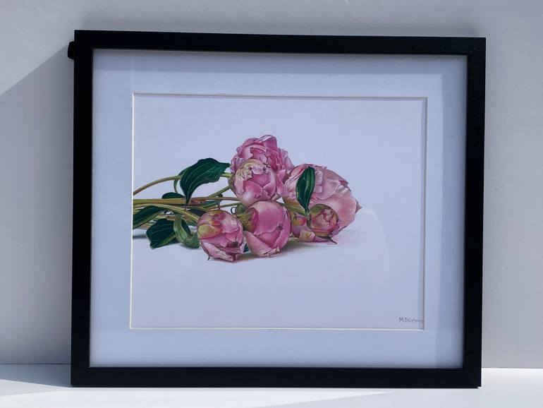Original Photorealism Floral Drawing by Marie-Noëlle Erasmus