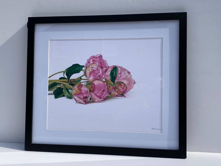 Original Photorealism Floral Drawing by Marie-Noëlle Erasmus
