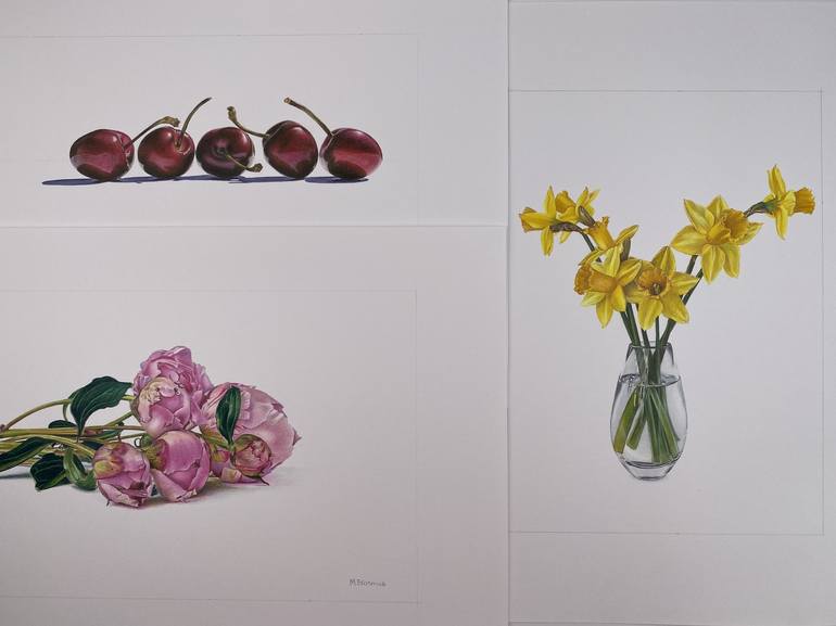 Original Photorealism Still Life Drawing by Marie-Noëlle Erasmus