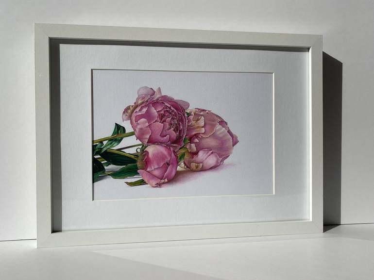 Original Photorealism Floral Drawing by Marie-Noëlle Erasmus