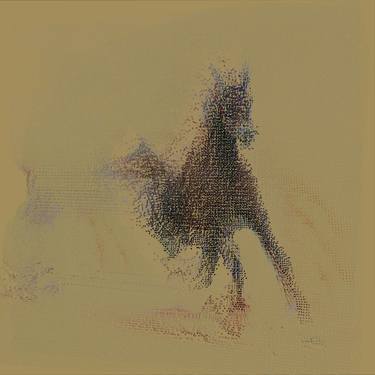 Original Abstract Expressionism Horse Mixed Media by Hristo Yordanov