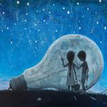 The night we broke the Moon - oil painting by Adrian Borda