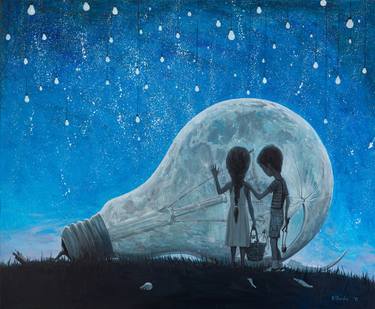 The night we broke the Moon - oil painting thumb