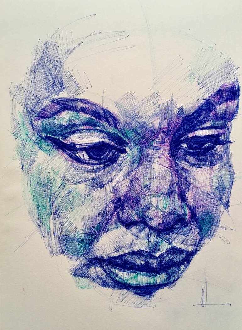 Original Abstract Expressionism Pop Culture/Celebrity Drawing by Victoria Loeb