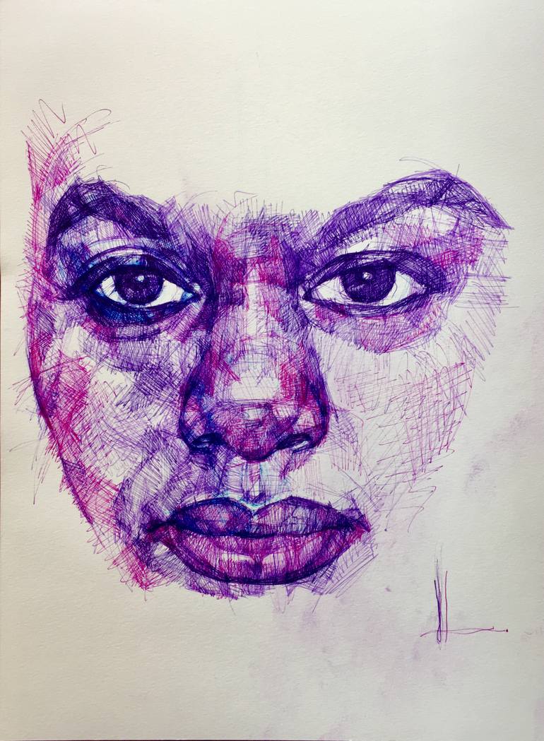 Original Abstract Expressionism Pop Culture/Celebrity Drawing by Victoria Loeb