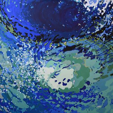 Luna- Illuminated Beneath the Waves. 48 x 48 x 1.5" thumb