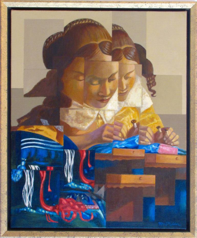Original Cubism Women Painting by Tom Miller