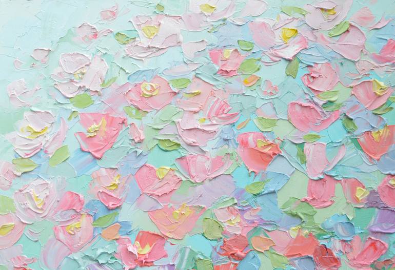 Original Art Deco Floral Painting by Ann Marie Coolick