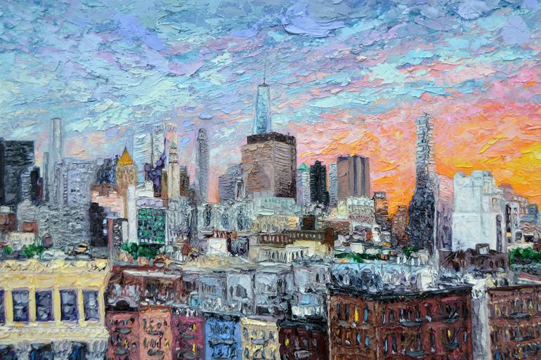 Original Abstract Expressionism Cities Painting by Ann Marie Coolick