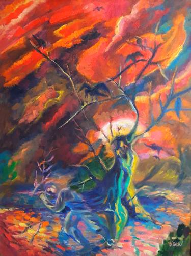 Original Abstract Expressionism Fantasy Paintings by Vigen Sayadyan