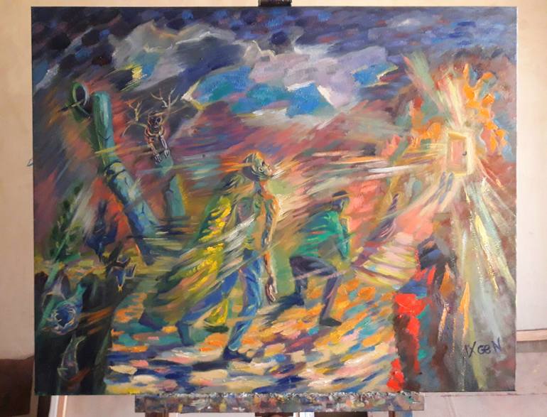 Original Figurative Fantasy Painting by Vigen Sayadyan