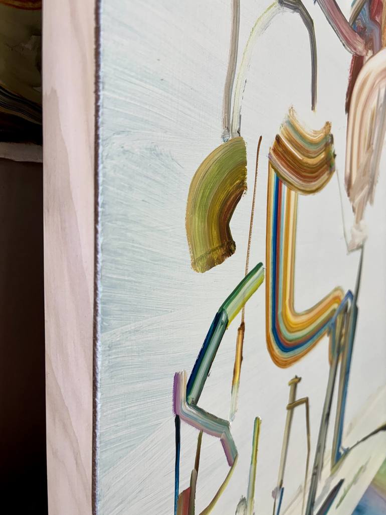 Original Abstract Cats Painting by Jason Wright