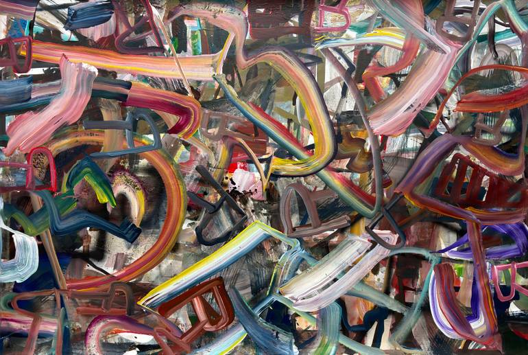Skiing Through All Those Opinions Got a Little Intense Original Painting by jason wright