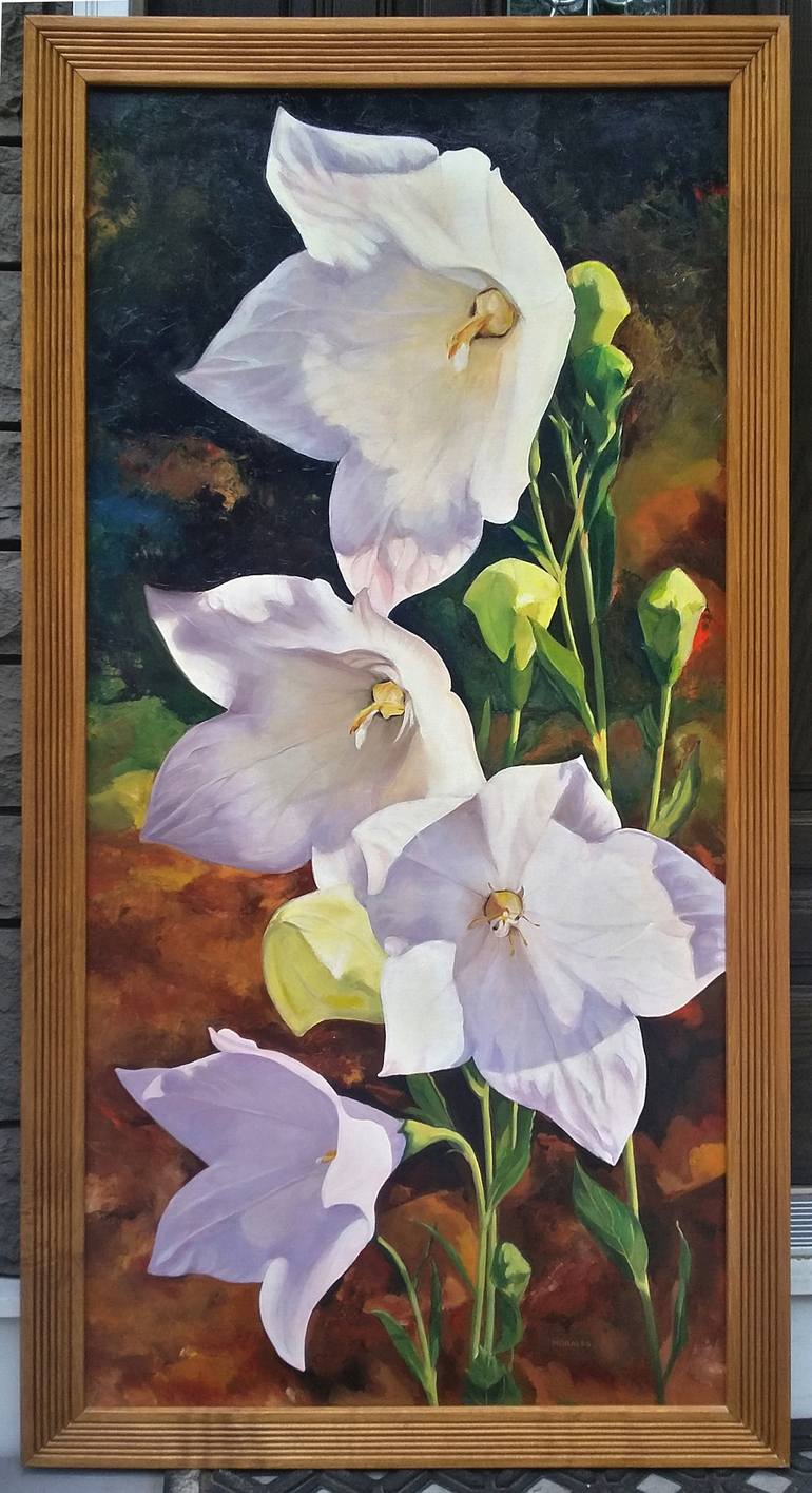 Original Fine Art Floral Painting by Maria Morales