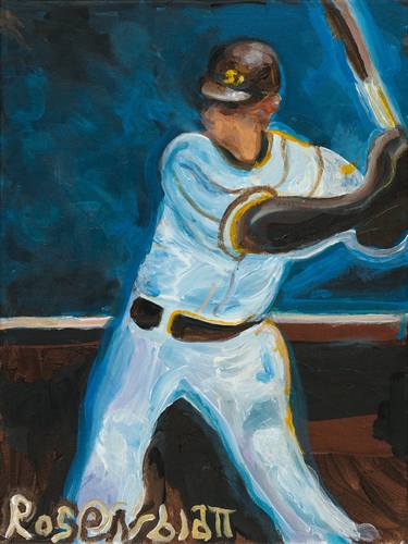 Fernando Tatis jr Swing away game Painting by Michael Rosenblatt