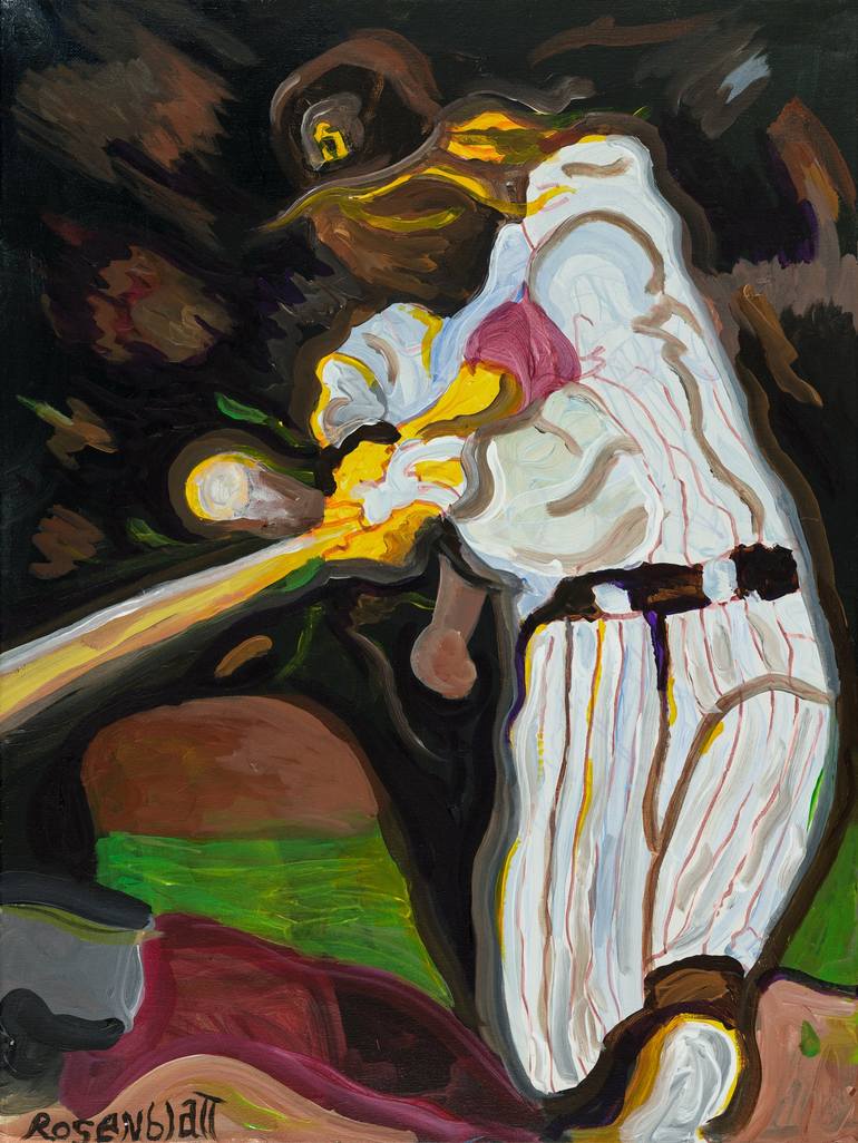 Fernando Tatis jr Diving catch Painting by Michael Rosenblatt