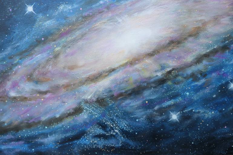 Original Photorealism Outer Space Painting by Olga Bothova