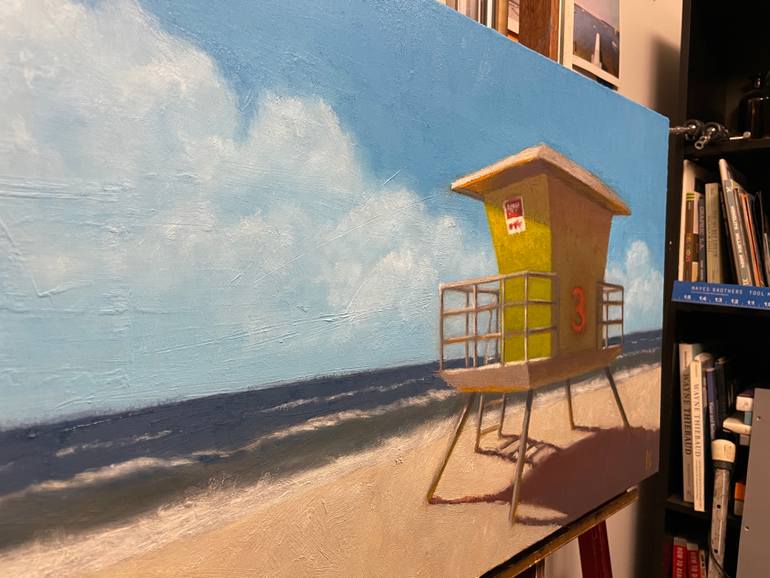 Original Impressionism Beach Painting by Alex Selkowitz