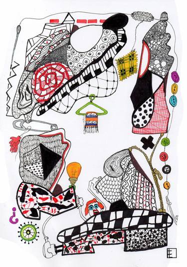 Original Abstract Children Drawing by Carmen Luna
