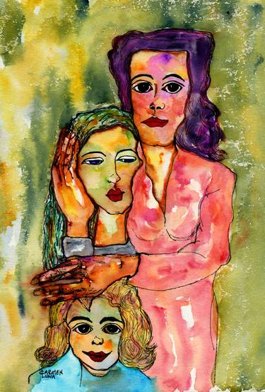 Original Expressionism Family Paintings by CARMEN LUNA