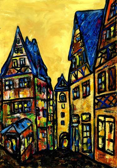 Print of Expressionism Cities Paintings by CARMEN LUNA