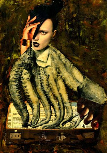 Original Dada Animal Collage by CARMEN LUNA