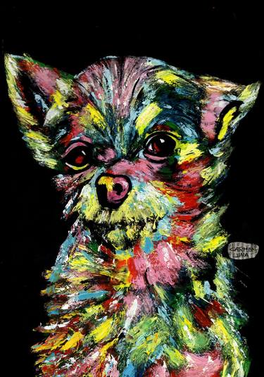 Original Expressionism Dogs Paintings by CARMEN LUNA