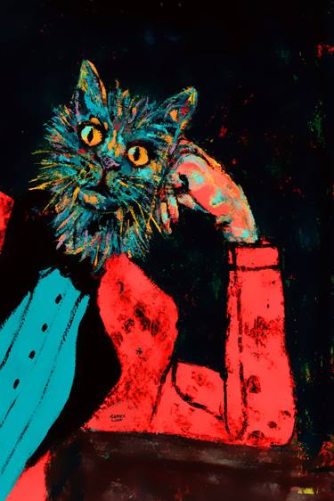 Original Surrealism Cats Paintings by CARMEN LUNA
