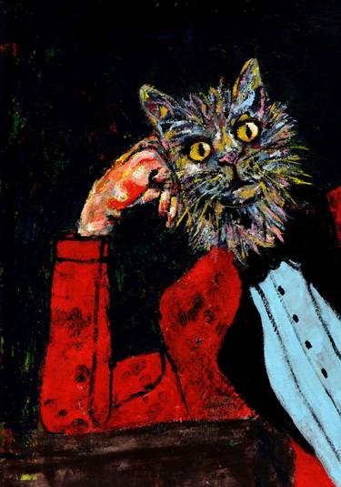 Original Fine Art Cats Paintings by CARMEN LUNA