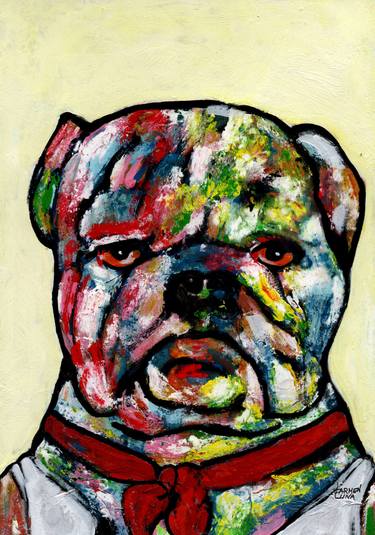 Original Fine Art Dogs Paintings by CARMEN LUNA