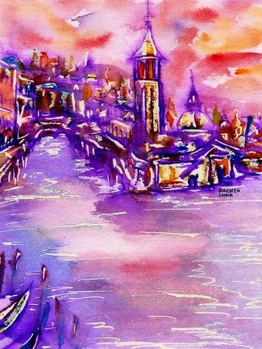 Original Expressionism Cities Paintings by CARMEN LUNA