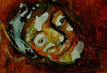 Print of Abstract Portrait Paintings by Judith Dawson BA Hons