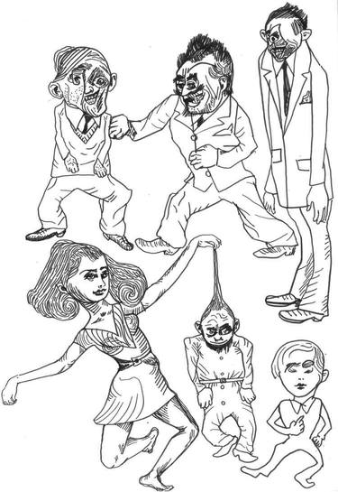 Original People Drawings by Pedro Uribe Echeverria