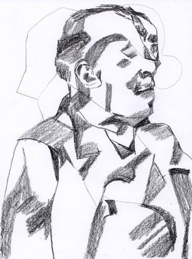 Print of Cubism People Drawings by Pedro Uribe Echeverria